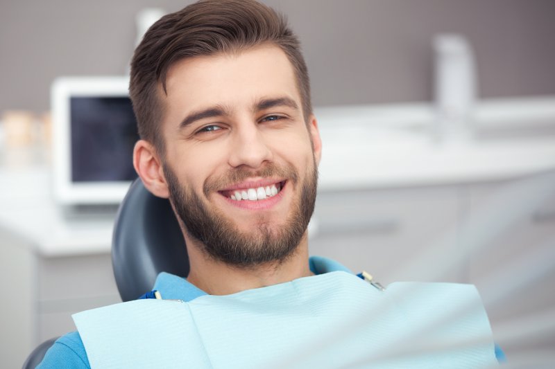 Dental patient with whitened smile