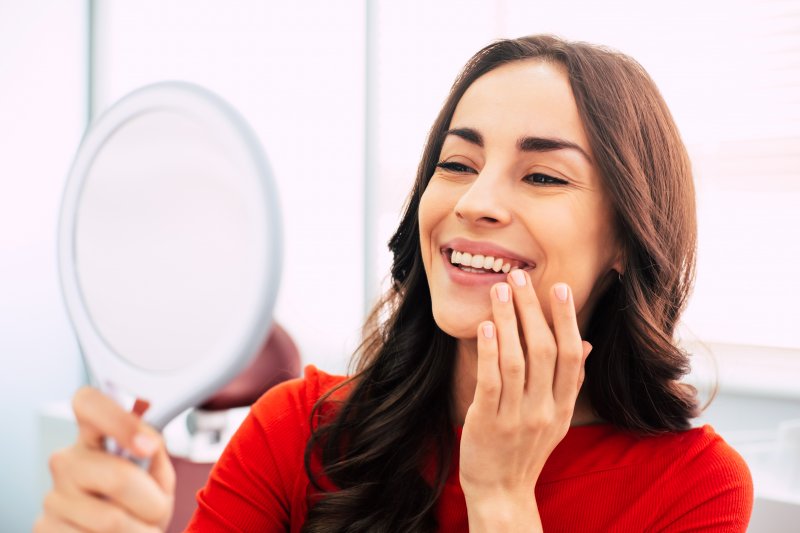 woman with dental implants